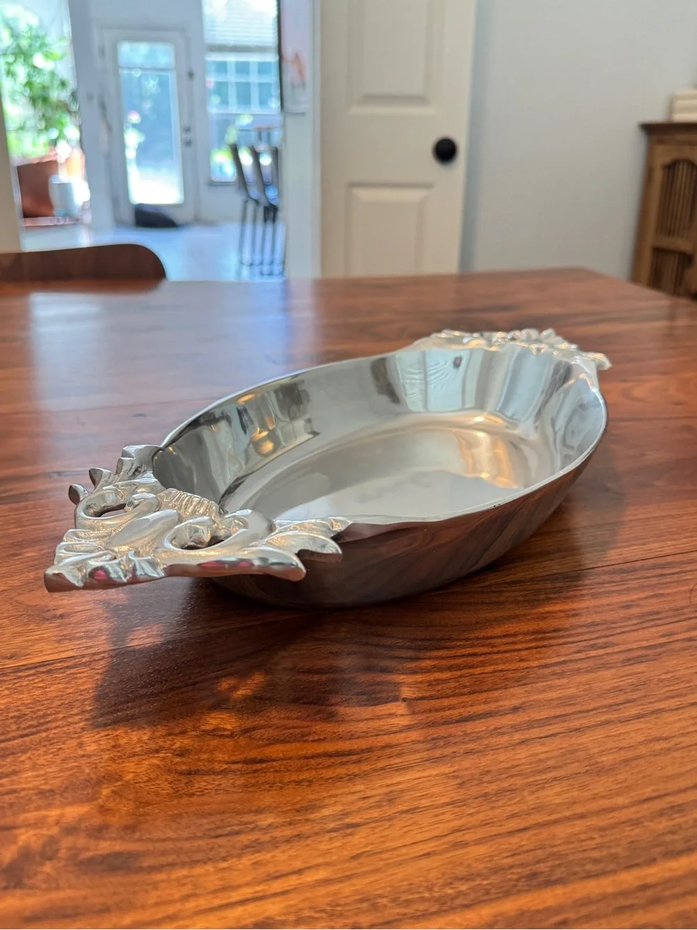 MCM Vintage Hand Made Aluminum Metal Serving Tray Platter 16